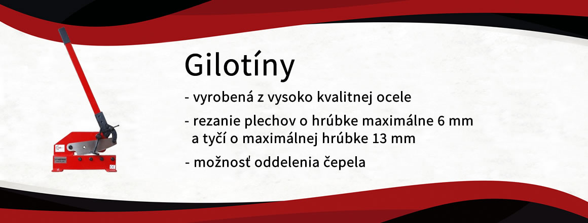 Gilotiny, rezanie plechov, možnost oddelenia čepela